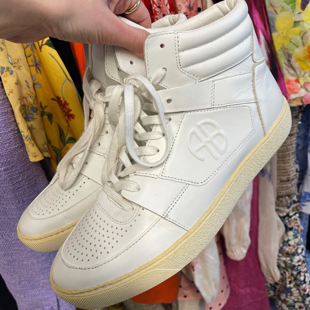 anine bing high top leather sneakers
